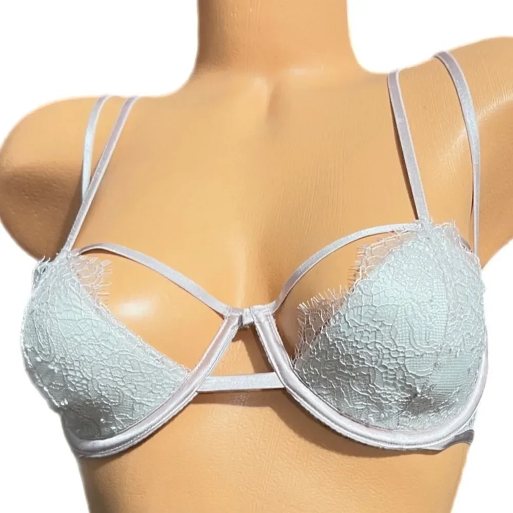 Victoria's Secret Very Lined strappy Balconet underwire Bra pink 34C